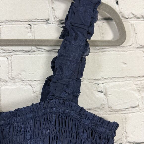 Lilly Pulitzer Hadley Smocked Maxi Dress in Navy Blue Crepe Swirl - Picture 9 of 13